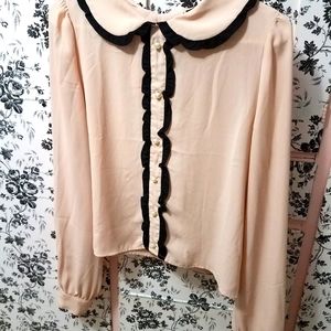 Forever 21 pink peter pan collar blouse